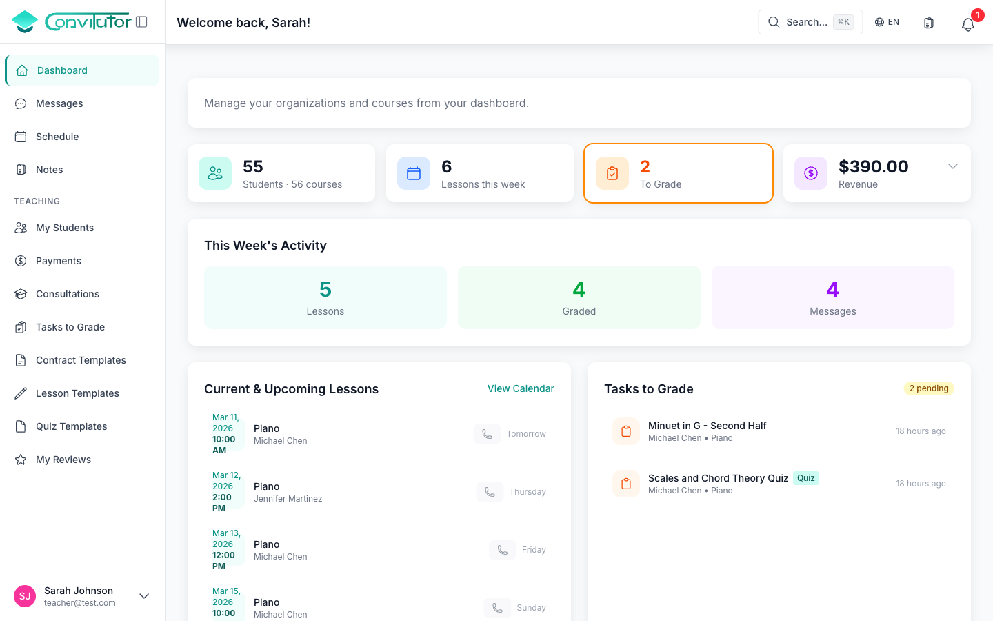 Des enseignants se connectent avec des élèves grâce à la plateforme ConviTutor
